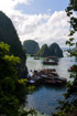 View from the high mouth of the Hai Phong cave over the islands of Ha Long Bay, Vietnam