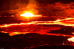 Bright lines show the cracks in the moving surface of Erta Ale's lava lake