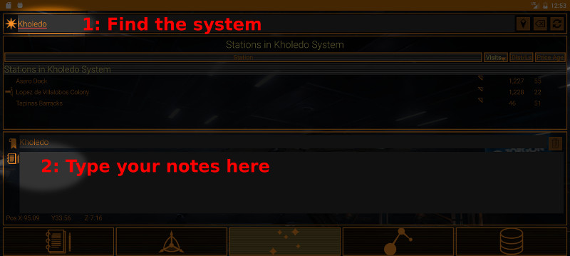 How to take notes on specific systems in EVA